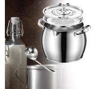 Contenitore per grasso in acciaio inossidabile, con doppio manico, per la