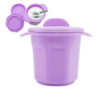 Contenitore per grasso in silicone - materiale resistente al calore, setaccio fine integrato, manico maneggevole, dimensioni compatte | Contenitore per la raccolta 'olio da cucina per il