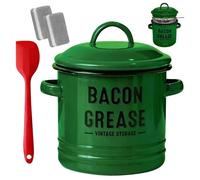 Contenitore per Grasso Per Uso In Cucina,Stoccaggio Olio Smaltato da 1200 ml | Setaccio Per Risparmiare Grasso Di Bacon - Cottura Frittura Frittura Vacanze Campeggio Ristorante Ringraziamento
