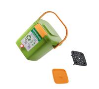 Contenitore per humus da giardino che evidenzia una ventilazione rafforzata per una rapida decomposizione dei rifiuti organici, tra cui foglie, erba e resti di cucina, rifiuti organici tra cui foglie