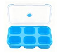 Contenitore per il congelamento della zuppa, in silicone, 750 ml, con coperchio, grande congelatore, per zuppa, brodo, salsa, cubetti di ghiaccio, blu cielo (6 griglie)