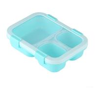 Contenitore per il pranzo a 3 scomparti, 850 ml, a prova di perdite | Include cucchiaio e forchetta; design piatto salvaspazio per borse in ufficio e a scuola.