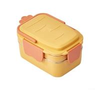 Contenitore per il pranzo a forma di ravanello con struttura in acciaio inossidabile, maniglia per il trasporto e utensili per uso portatile (giallo)