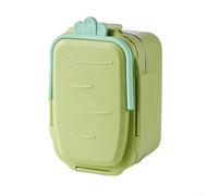 Contenitore per il pranzo a forma di ravanello, progettato in acciaio inossidabile, con maniglia per il trasporto e utensili per un facile trasporto degli alimenti (verde)