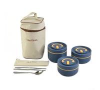 Contenitore per il pranzo a prova di perdite con design a doppio strato di isolamento termico, goditi i tuoi pasti preferiti sempre e ovunque (F)