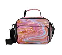 Contenitore per il pranzo astratto in marmo oro rosa per le donne con tracolla Lunch Box Cooler Bag per Family Office