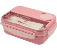 Contenitore per il pranzo Bento da 1300 ml, per adulti e bambini, contenitore per il pranzo con 4 scomparti, contenitore 4 in 1 per la preparazione dei pasti con forchetta e cucchiaio, lavabile in