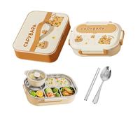 Contenitore per il pranzo - Capybara Panda Scatola da pranzo | Ricerca a 4 scomparti Contenitore per perdite con ciotola per zuppa | Racconti portaoggetti Holder per scuole di ufficio ragazze ragazzi