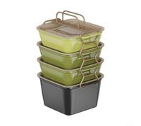 Contenitore per il pranzo con 4 scomparti, in plastica PP, facile da pulire | Adatto al microonde, riscaldamento rapido, nessun travasamento necessario, risparmio di tempo, pratico per l'ufficio