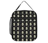 Contenitore per il pranzo con stampa simbolo di denaro, per uomini e donne, borsa termica per il pranzo, borsa termica portatile per il lavoro e picnic