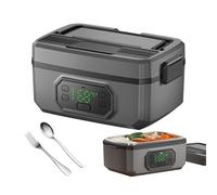 Contenitore per il pranzo elettrico con batteria, 1,2 l, con batteria da 21.000 mAh, 304 contenitori interni in acciaio inox, ricarica rapida da 18 W, scomparto estraibile, forchetta e cucchiaio