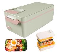 Contenitore per il pranzo elettrico senza fili, portatile, riscaldato, con batteria ricaricabile e guarnizione a prova di perdite, in acciaio inox, contenitore autoriscaldante per scuola, ufficio