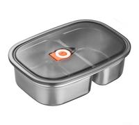 Contenitore per il pranzo in acciaio inossidabile 316L, multi-scomparto, adatto al microonde, a prova di perdite, contenitore portatile per alimenti per adulti e bambini (D)