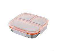 Contenitore per il pranzo in acciaio inox, 567 g, 3 scomparti, a prova di perdite, 567 g, in acciaio inox, portatile, per snack, 567 g, 3 scomparti, per lavoro, scuola, 567 g, contenitore per il