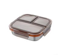 Contenitore per il pranzo in acciaio inox, 567 g, 3 scomparti, a prova di perdite, 567 g, in acciaio inox, portatile, per snack, 567 g, 3 sezioni, per lavoro, scuola, 567 g, contenitore per il pranzo