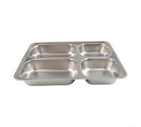 Contenitore per il pranzo in acciaio inox con scomparti multipli e coperchi in polipropilene trasparente, per una conservazione organizzata e una facile pulizia (4 scomparti)