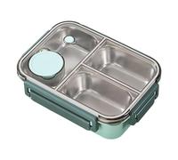 Contenitore per il pranzo in acciaio inox, contenitore per insalata, per adulti, con 3 scomparti, grande capacità, portatile, per campeggio, bambini, scuola, adulti e studenti