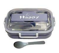 Contenitore per il pranzo in acciaio, per bambini, in acciaio, con set di posate, adatto al microonde, per ufficio, picnic, campeggio, scuola