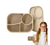 Contenitore per il pranzo in silicone, contenitore per alimenti in silicone a 4 scomparti, riutilizzabile, a prova di perdite, per preparare pasti in microonde, snack, frutta, carne, picnic, scuola