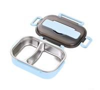 Contenitore per il pranzo isolato in acciaio inox da 1 l, con utensili, distribuzione uniforme del calore, mantiene l'integrità dei pasti, bordi lisci sicuri per il trasporto quotidiano (blu)