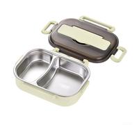 Contenitore per il pranzo isolato in acciaio inox da 1 l, con utensili, distribuzione uniforme del calore, mantiene l'integrità dei pasti, bordi lisci sicuri per il trasporto quotidiano (verde)