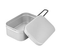 Contenitore per il pranzo per adulti, contenitore per la preparazione dei pasti con coperchio, delizioso contenitore per il pranzo, grande contenitore per il pranzo con manici pieghevoli, in alluminio