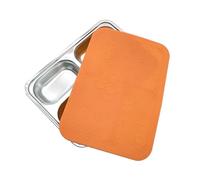 Contenitore per il pranzo per bambini, in acciaio inox, carino, per la cura dei bambini e la scuola, contenitore per alimenti a 4 scomparti (arancione)