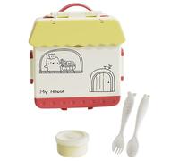 Contenitore per il pranzo per tutti i piccoli | 1000 ml Contenitore per alimenti | 4 scomparti con cucchiaio e forchetta contenitori per il pranzo, per studenti luogo di lavoro pic-nic, escursionismo