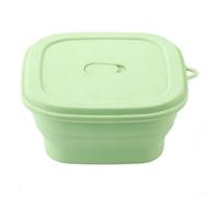 Contenitore per il pranzo pieghevole in silicone, ermetico, a prova di perdite, portatile, per preparare i pasti per viaggi, lavoro, scuola (verde)