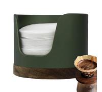 Contenitore Per La Conservazione Del Filtro Del Caffè - Scatola Rotonda Per La Conservazione Della Carta Da Filtro Per La, Contenitore Portatile A Prova Di Polvere Di Legno Con Coperchio | Per Il