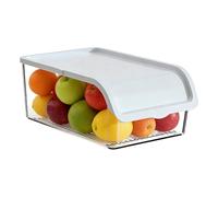 Contenitore per la conservazione del tè - Large Stackable Fruit Box Half-Open Lid, Teacup Containers Pantry Organizer for Home, Kitchen, Cabinet, Countertop, Refrigerator, Freezer | Frutta, Vegetable