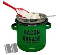 Contenitore per la conservazione di grassi da cucina, olio smaltato, contenitore per grasso da cucina, per la preparazione dei pasti, arrosti, arrosti, arrosti, vacanze, campeggio e giorno del