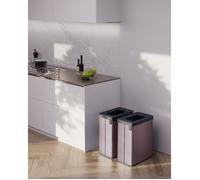Curver Keter Verto, Pattumiera Raccolta Differenzata, Doppio Scomparto, Design Elegante, Riciclabile, Ideale per Bagno, Soggiorno o Ufficio, Capacità 54 Litri, Rosa Perlato