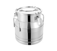 Contenitore per latte in acciaio inox, 20 l/30 l, con guarnizione in silicone, 3 chiusure e due manici, contenitore ermetico per latte, olio, miele, cereali e alimenti secchi (20 l)