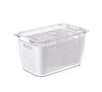 Contenitore per Lattuga per Frigorifero, Contenitore Salva-Prodotti con Vassoio di Scarico Contenitore per Alimenti Freschi Contenitori per Frutta E Verdura per Insalata di Verdure(White#4.5L)
