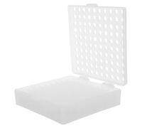 Contenitore per Lavaggio Fiale 100 Pozzetti in Plastica Trasparente | Griglia Ventilata, Scomparti Indipendenti, per Laboratorio Analitico e Bagno a Ultrasuoni, Supporto Stabile