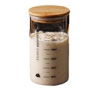 Contenitore per Lievito Madre in Vetro Trasparente con Bocca Larga e Coperchio - Barattolo Pratico per Fermentazione e Forniture per Panificazione Lievitata