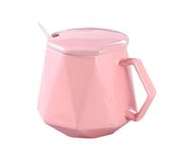 contenitore per lo zucchero, Barattoli for spezie, Zuccheriera a forma di tazza con coperchio, Barattolo portaoggetti, Zuccheriera in porcellana con cucchiaio, Pentola for sale,(Pink)