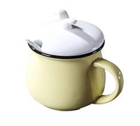 contenitore per lo zucchero, Barattoli for spezie, zuccheriera europea in tinta unita con coperchio, barattolo carino, zuccheriera in porcellana con cucchiaio, piccola saliera(Light Yellow)