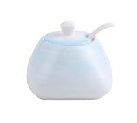 contenitore per lo zucchero, Barattoli for spezie, Zuccheriera in ceramica colorata con coperchio, Zuccheriera in porcellana con cucchiaio, Pentola piccola for sale, Barattolo portaoggetti,-Vaso sing