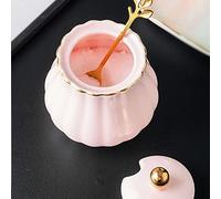 contenitore per lo zucchero, Barattoli for spezie, zuccheriera in tinta unita con coperchio e cucchiaio, barattolo for zucchero in ceramica da 300 ml, zuccheriera in porcellana, vaso for la casa -300