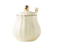 contenitore per lo zucchero, Barattoli for spezie, zuccheriera in tinta unita con coperchio e cucchiaio, barattolo for zucchero in ceramica da 300 ml, zuccheriera in porcellana, vaso for la casa -300