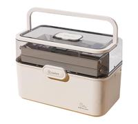 Contenitore per medicinali di famiglia, pieghevole, trasparente, per medicinali, per la casa, con tre strati, organizer portatile per cosmetici, strumenti e gioielli