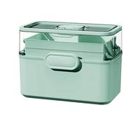 Contenitore per medicine, contenitore portatile per pillole, 29 x 11,9 x 21,9 cm, armadietto portaoggetti rimovibile, maniglia sicura, design a scomparti multipli per uso domestico, multicolore