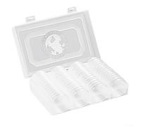 Contenitore per monete da 41 mm, 60 capsule per monete con rondelle in schiuma, custodia professionale per raccolta di monete, materiale PS PP, cuscinetto interno regolabile per varie dimensioni
