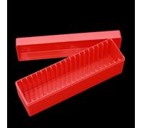 Contenitore per monete per capsule graduate, contiene 20 supporti con binari, custodia in plastica rossa (rosso)