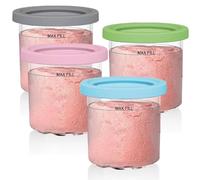 Contenitore per Ninja CREAMi Gelatiera, 4 Pezzi Vaschette per Gelato con Coperchi, Barattoli Accessori per Ninja Creamy NC300EU NC301 NC299AMZ Serie, Senza BPA,Dishwasher Safe