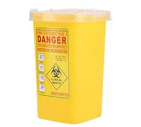 Contenitore per oggetti taglienti in plastica medica per tatuaggi da 1 litro - Smaltimento rifiuti aghi per rifiuti biologici Contenitore per rifiuti di grandi dimensioni(1 l, giallo)