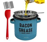 Contenitore Per Oli E Grassi Da Cucina - Barattolo In Smalto Per La Conservazione Degli Oli,Contenitore Grasso Pancetta Con Colino,Per Cottura Al Forno Frittura Vacanza Campeggio Ringraziamento Ristor