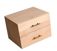 Ｚｉａｌｏｆｉ Contenitore per oli essenziali, 2 cassetti, in legno, per la casa, in stile rustico, in legno, per fragranze, organizer per oli essenziali,